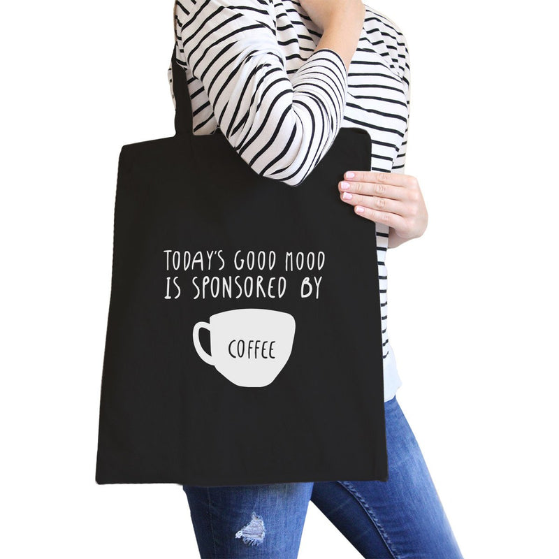 Sponsored By Coffee Black Canvas Bag Cute Gift For Coffee Lover