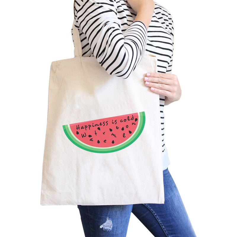 Happiness Is Cold Watermelon Cute Eco-Friendly Canvas Shoulder Tote