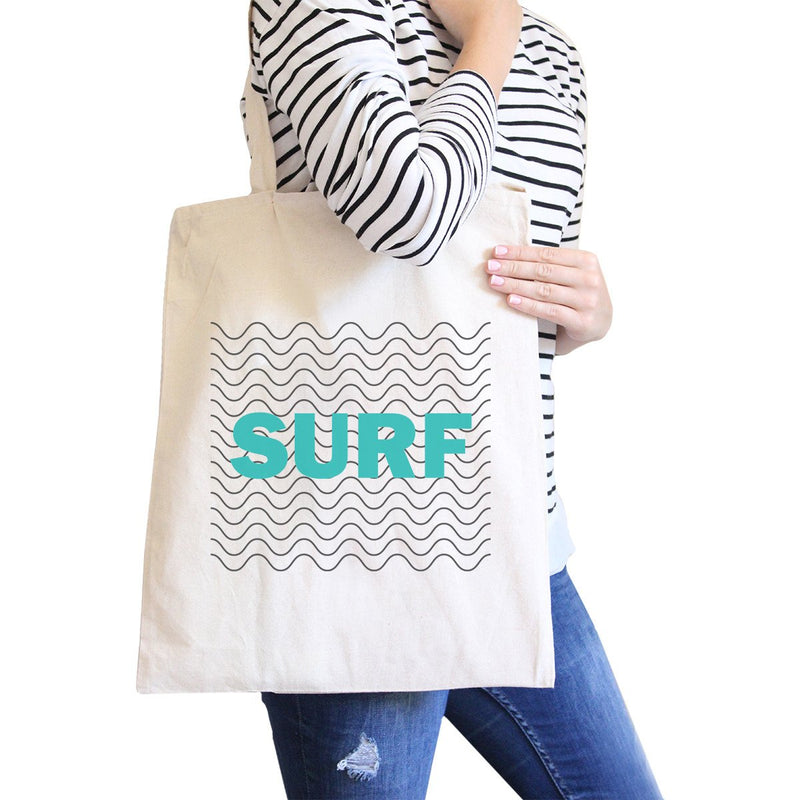 Surf Waves Natural Cute Design Canvas Shoulder Bag For Surf Lovers