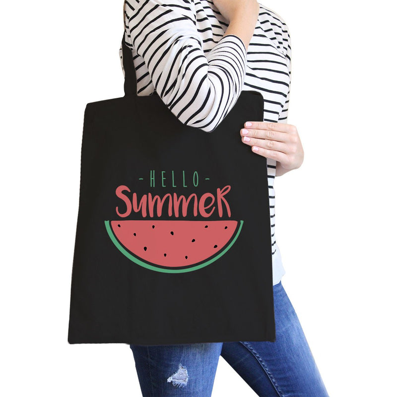 Hello Summer Watermelon Black Canvas Bags