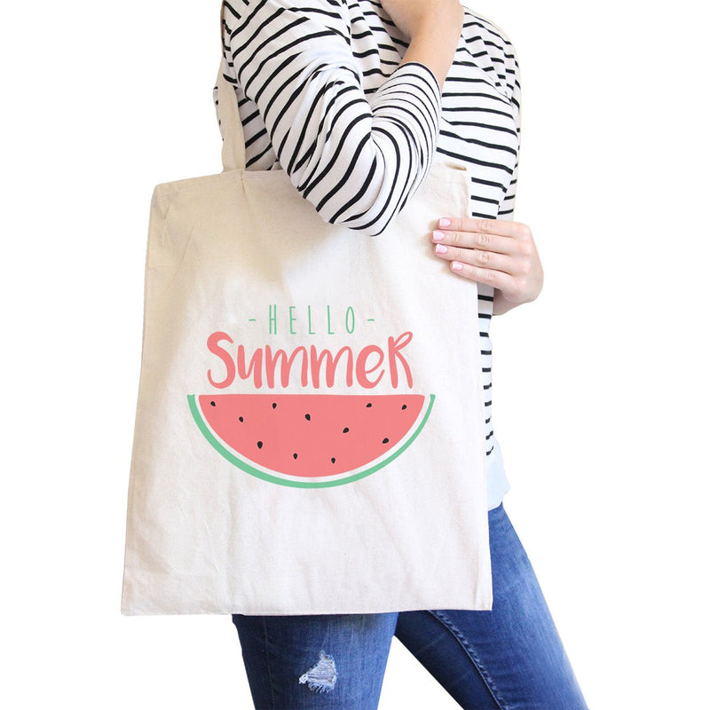 Hello Summer Watermelon Natural Canvas Bags