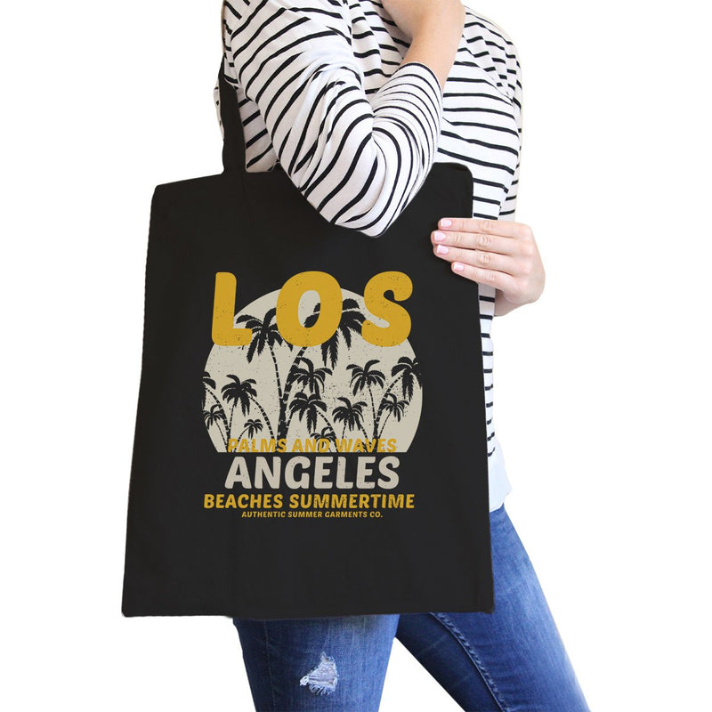 Los Angeles Beaches Summertime Black Canvas Bags