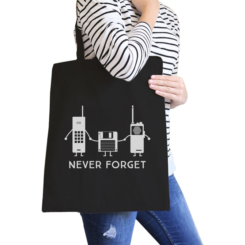 Never Forget Black Canvas Bags