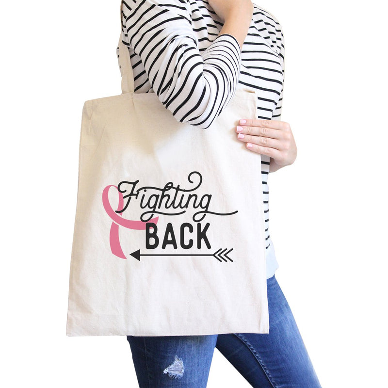 Fighting Back Arrow Natural Canvas Bags