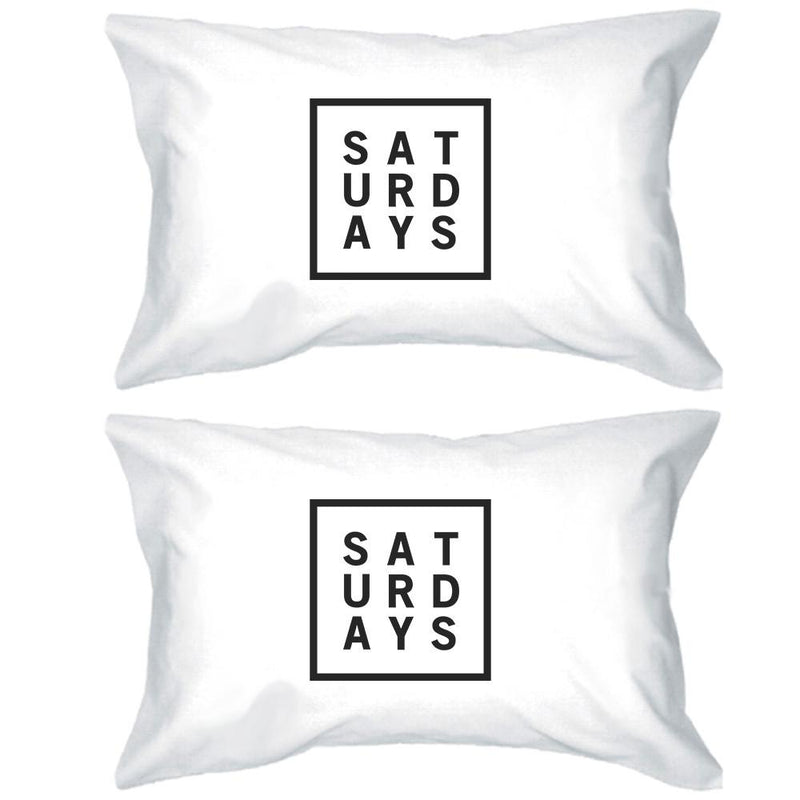 Saturdays Cotton Standard Pillow Case Unique Graphic Weekend Lovers