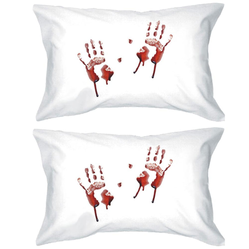 Bloody Handprints White Pillowcases
