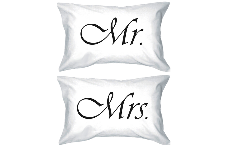 Mr and Mrs Couple Pillowcases Classy Matching Pillow Covers for Newlyweds