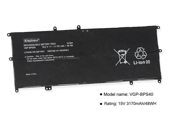 15V 3170mAh KingSener VGP-BPS40 Laptop Battery For SONY Vaio Flip 14A SVF14N SVF 15A SVF15N17CXB VGP-BPS40 Free 2 Years Warranty - GreatEagleInc