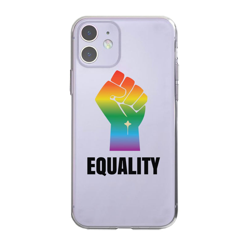 LGBT Equality Rainbow Fist Clear Phone Case