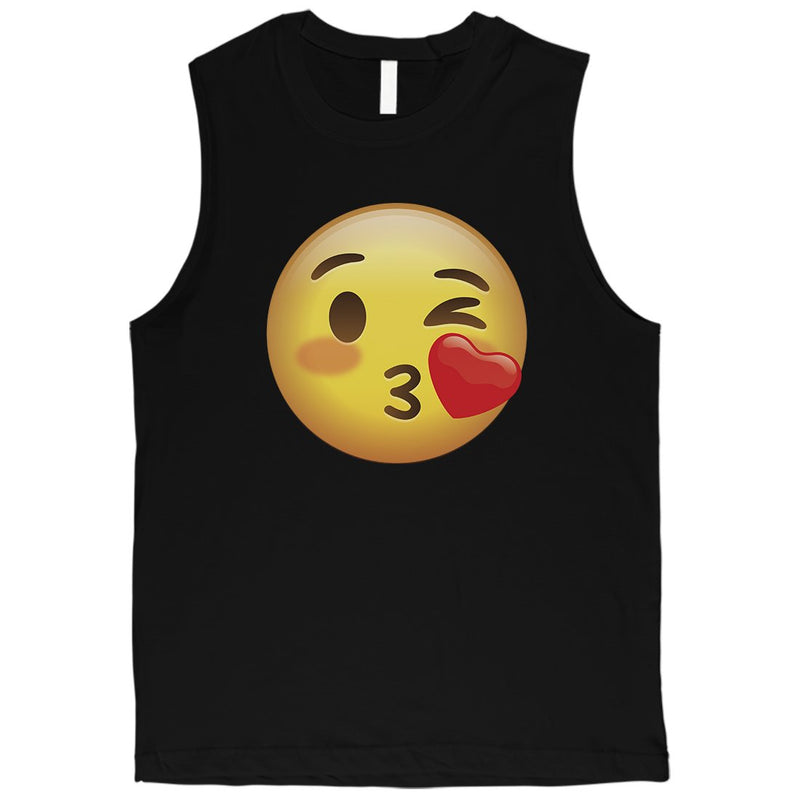 Emoji-Wink Kiss Mens Great Caring Halloween Muscle Shirt Gag Gift