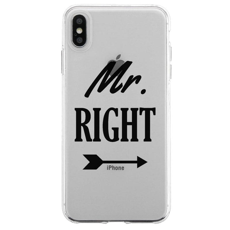 Mr. Mrs. Right Arrow Couple Matching Phone Cases Simple Modern Gift