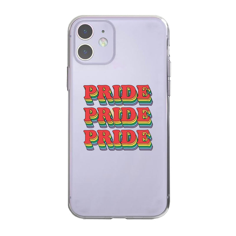 LGBT Pride X3 Rainbow Clear Phone Case