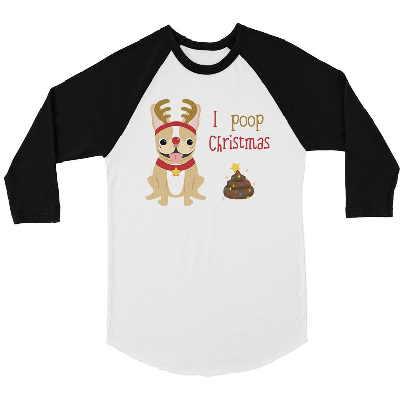 Frenchie Christmas Poop BKWT Mens Baseball Shirt
