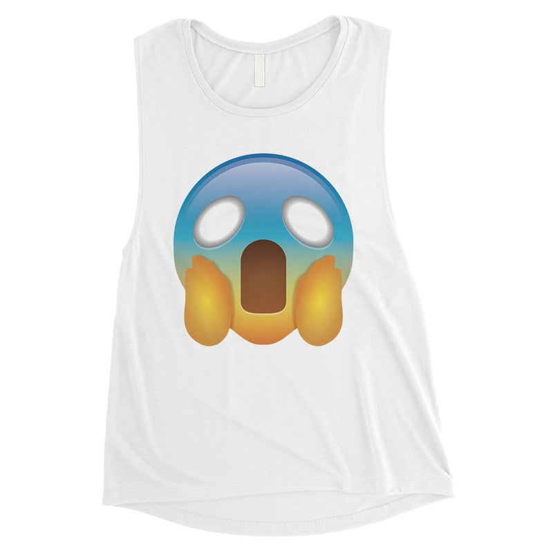 Emoji-Screaming Womens Tough Expressive Strong Muscle Shirt Gift