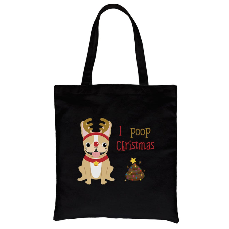 Frenchie Christmas Poop Canvas Bag