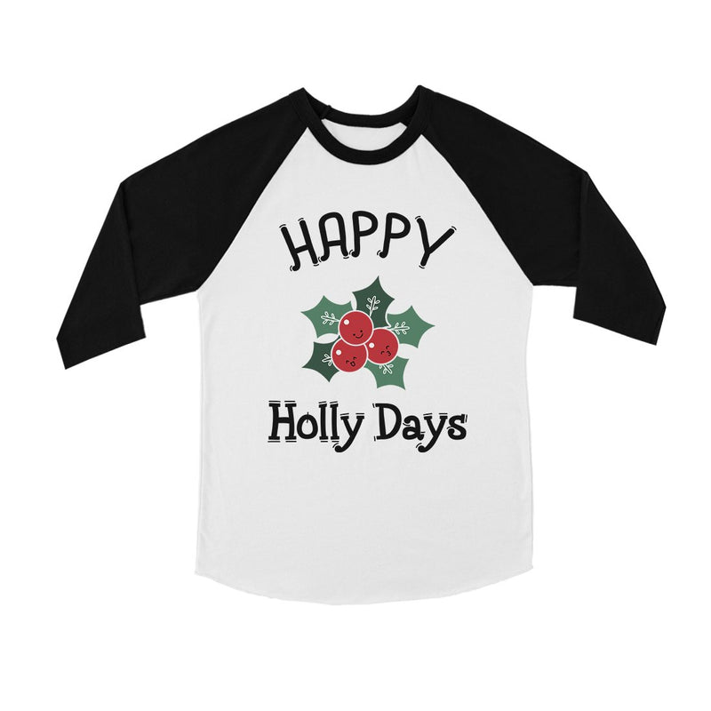 Happy Holly Days BKWT Kids Baseball Shirt