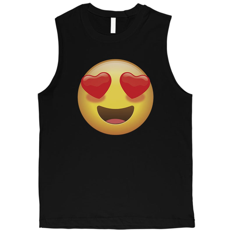 Emoji-Heart Eyes Mens Cute Adorable Thoughtful Muscle Shirt Gift