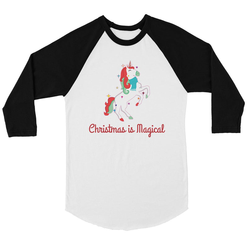 Christmas Magical Unicorn BKWT Womens Baseball Shirt