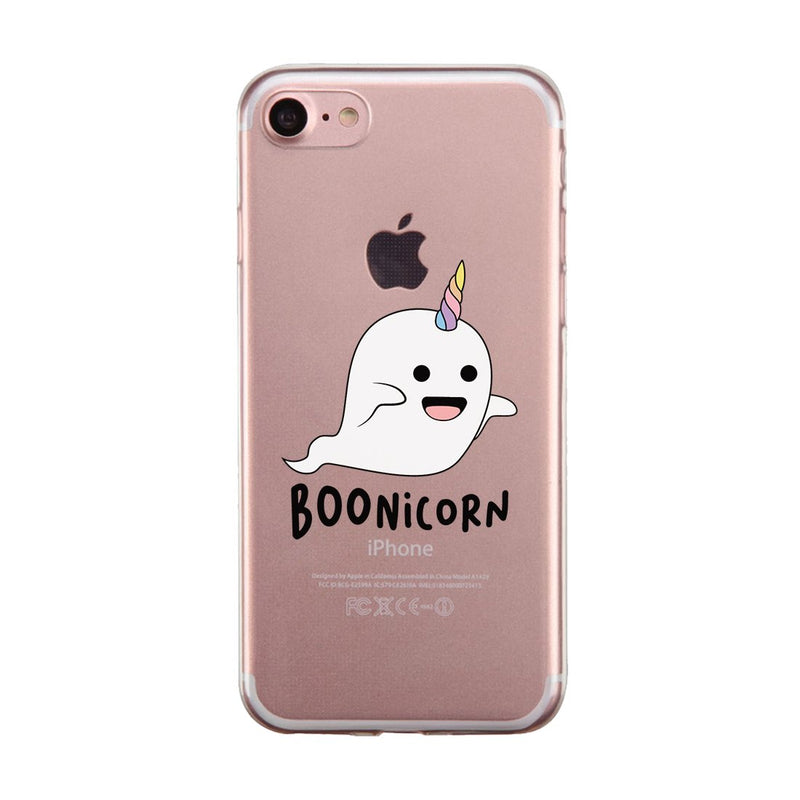 Boonicorn Halloween Ghost Unicorn Clear Phone Case