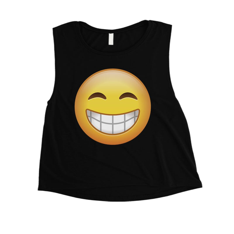 Emoji-Smiling Womens Wonderful Motivational Crop Top Friend Gift