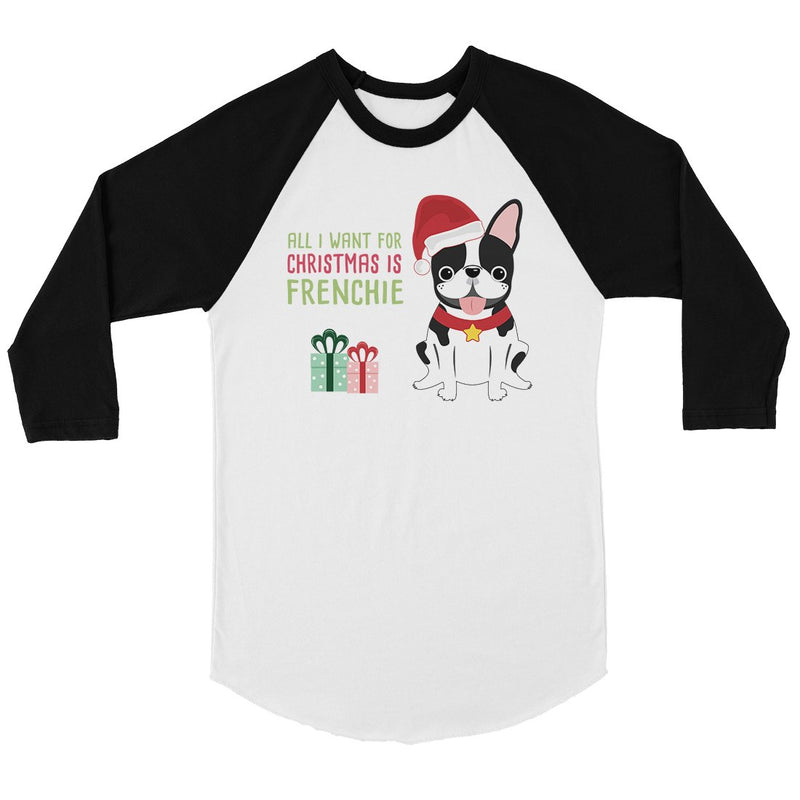 Christmas Frenchie Present BKWT Womens Baseball Shirt