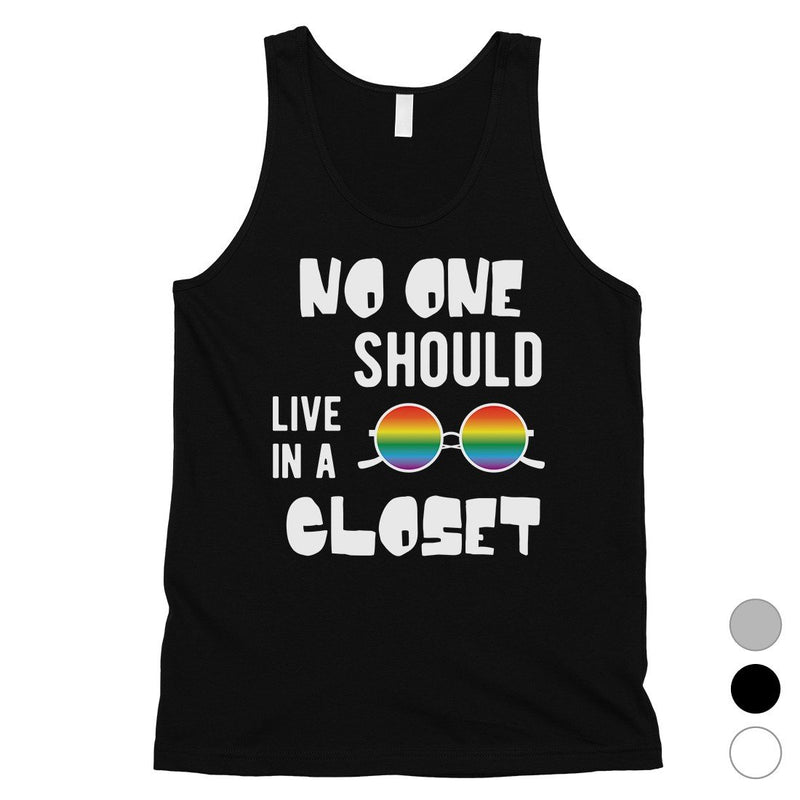 LGBT No Live Closet Rainbow Mens Tank Top