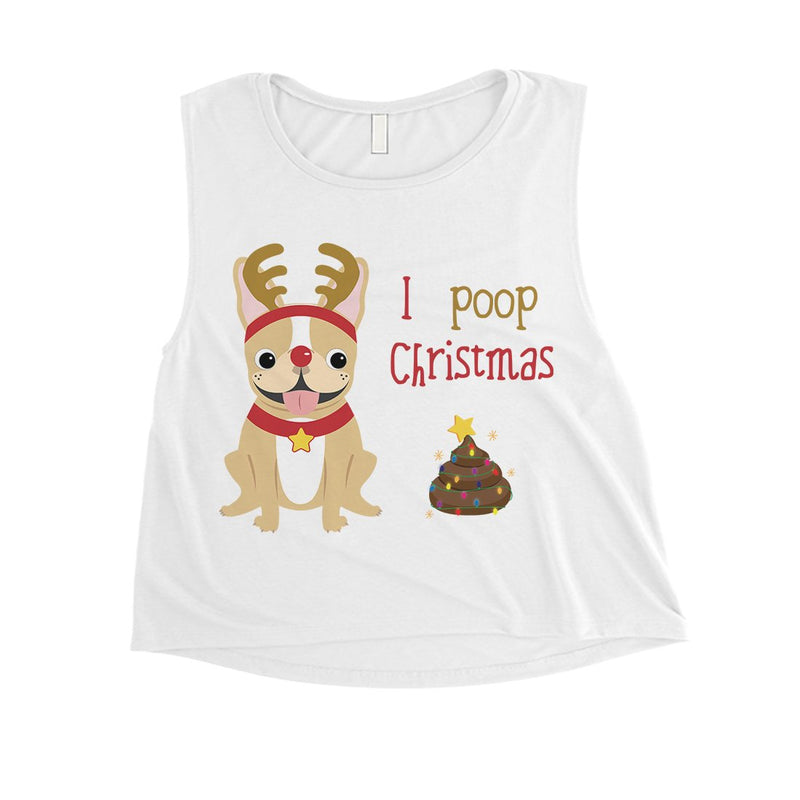 Frenchie Christmas Poop Womens Crop Top