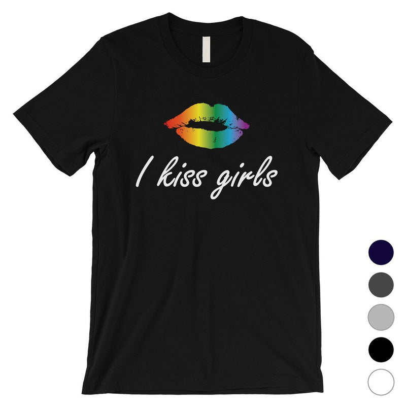LGBT Kiss Girls Rainbow Lips Mens Shirt