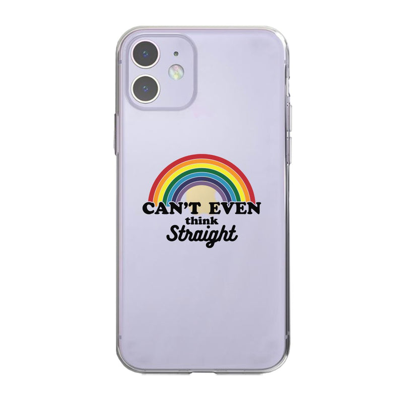 LGBT Can't Straight Rainbow Clear Phone Case