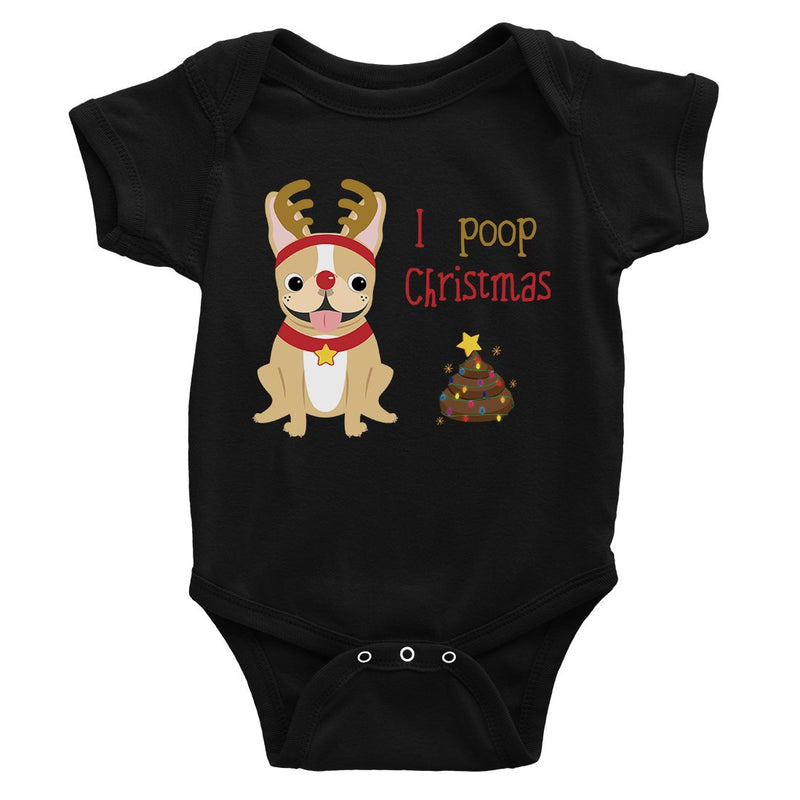 Frenchie Christmas Poop Baby Bodysuit