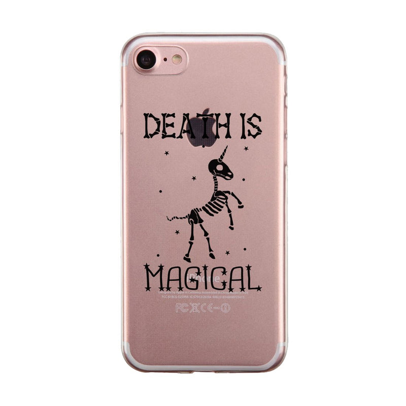 Death is Megical Unicorn Skeleton Halloween Clear Phone Case