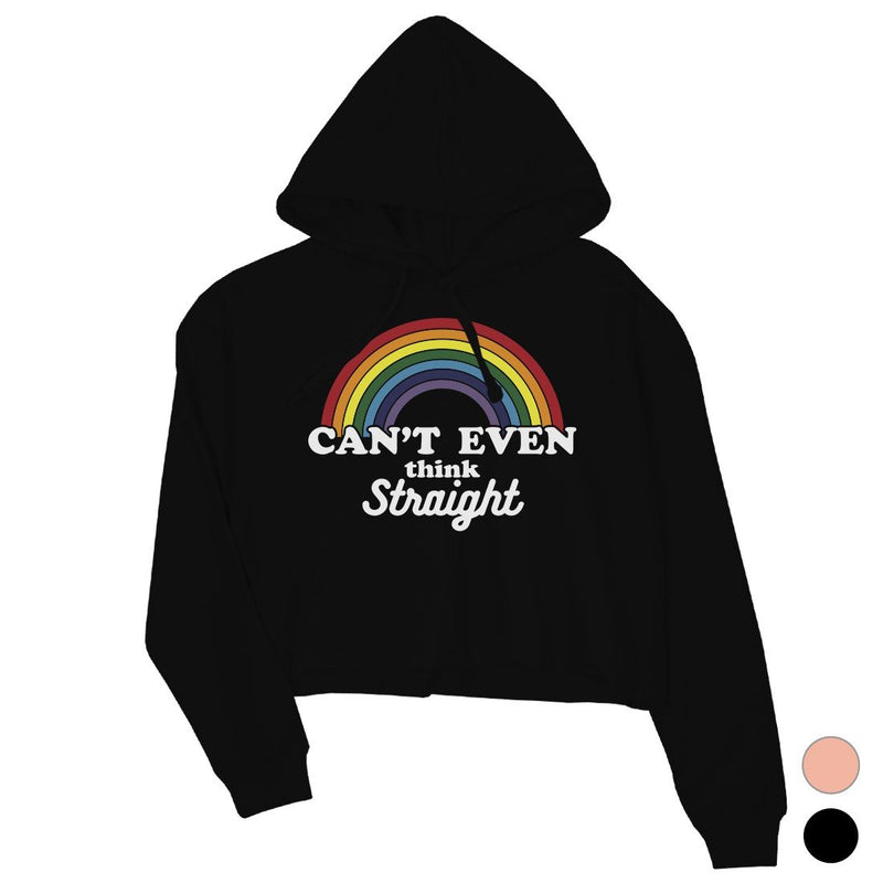LGBT Can't Straight Rainbow Crop Hoodie