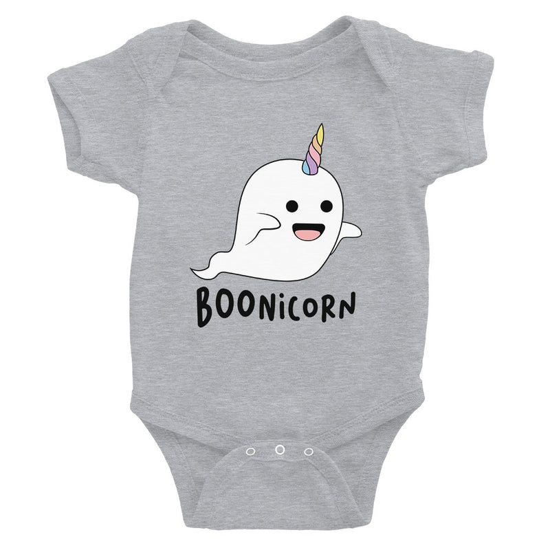 Boonicorn Cute Halloween Costume Ghost Unicorn Baby Bodysuit Gift