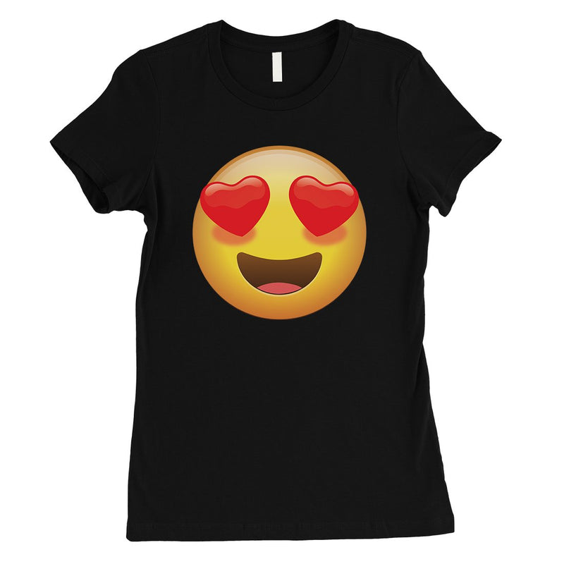Emoji-Heart Eyes Womens Perfect Modern Valentine's Day T-Shirt Gift