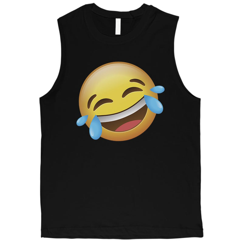 Emoji-Laughing Mens Funny Cute Silly Cool Halloween Muscle Shirt