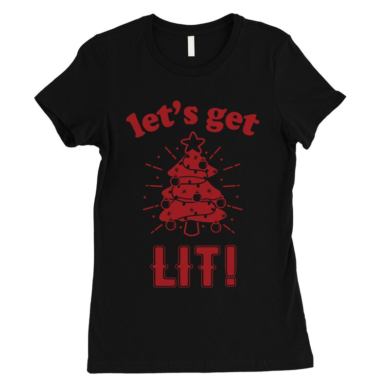 Get Lit Christmas Tree Womens Shirt