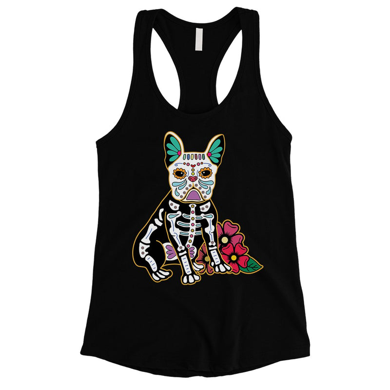 Frenchie Day Of Dead Funny Halloween Costume Cute Womens Tank Top