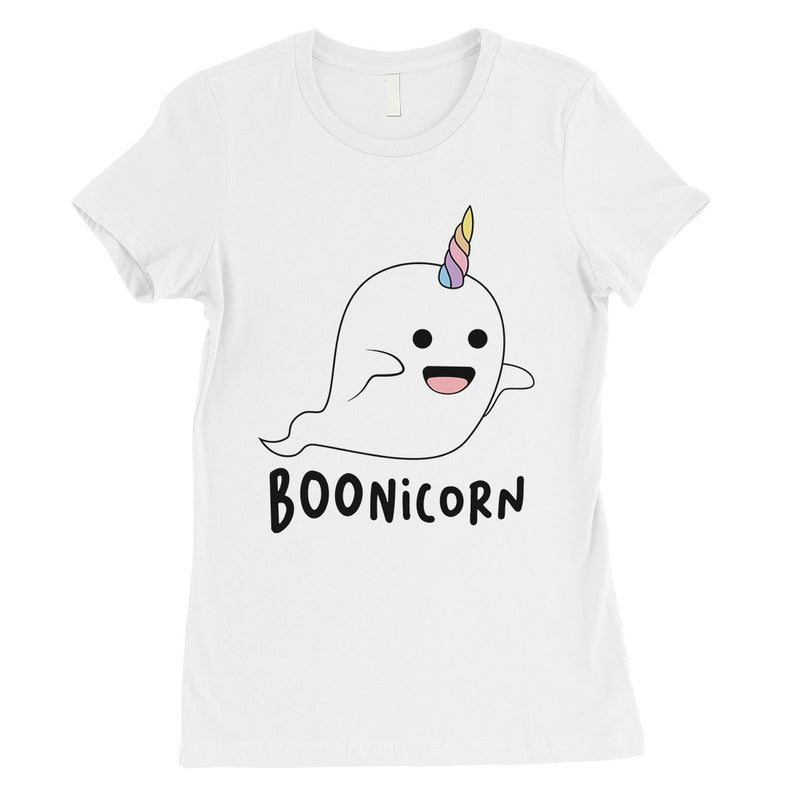 Boonicorn Cute Halloween Costume Funny Ghost Unicorn Womens T-Shirt