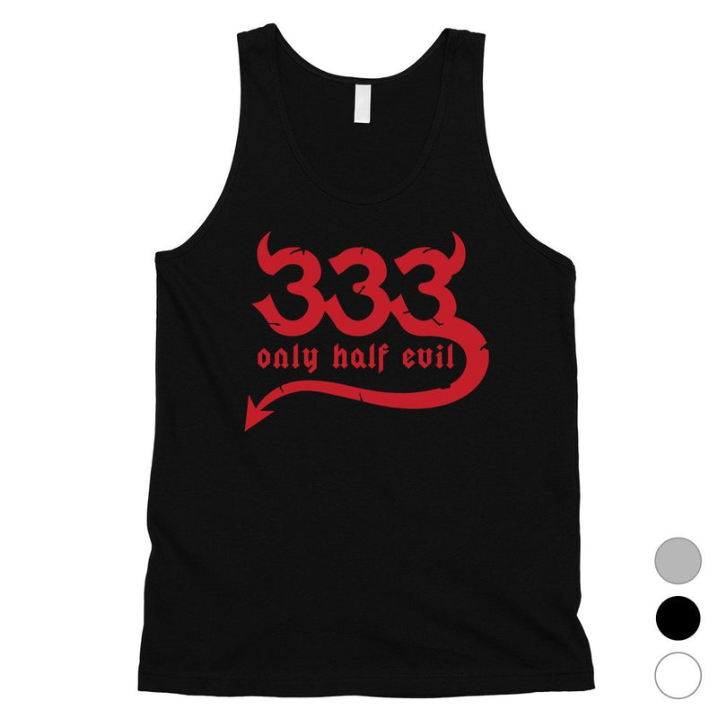 333 Only Half Evil Funny Halloween Costume Cute Mens Tank Top