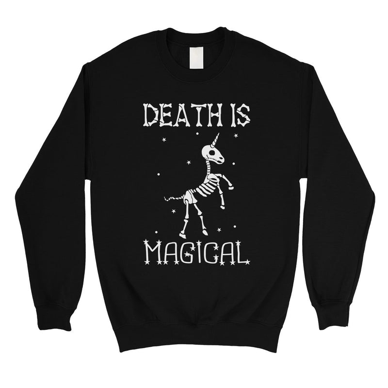 Death is Megical Unicorn Skeleton Funny Unisex Crewneck Sweatshirt
