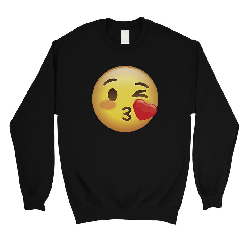 Emoji-Wink Kiss Unisex Crewneck Sweatshirt Halloween Friend Gift