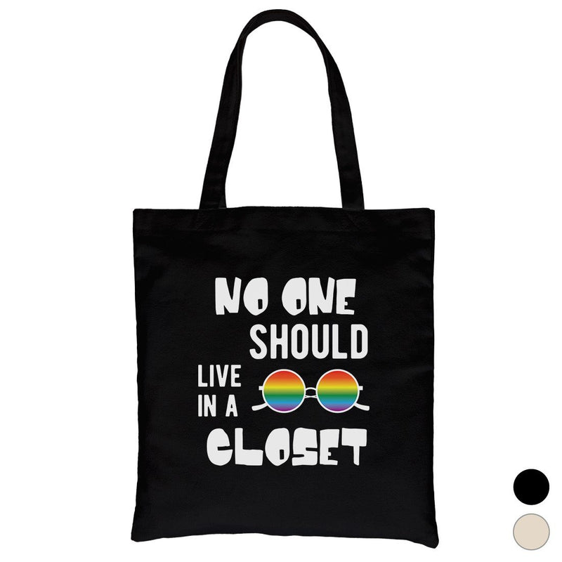 LGBT No Live Closet Rainbow Canvas Bag