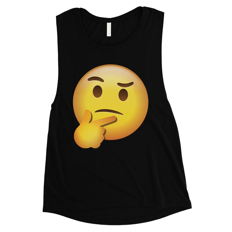 Emoji-Thinking Womens Thoughtful Charming Happy Muscle Shirt Gift