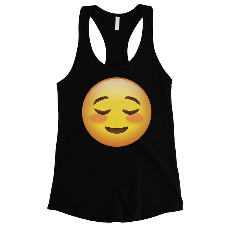 Emoji-Blush Womens Silly Perfect Loving Simple Halloween Tank Top