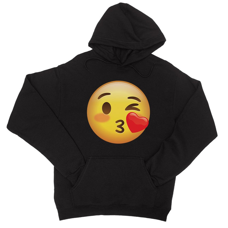 Emoji-Wink Kiss Unisex Pullover Hoodie Passionate Sweet Cool Gift