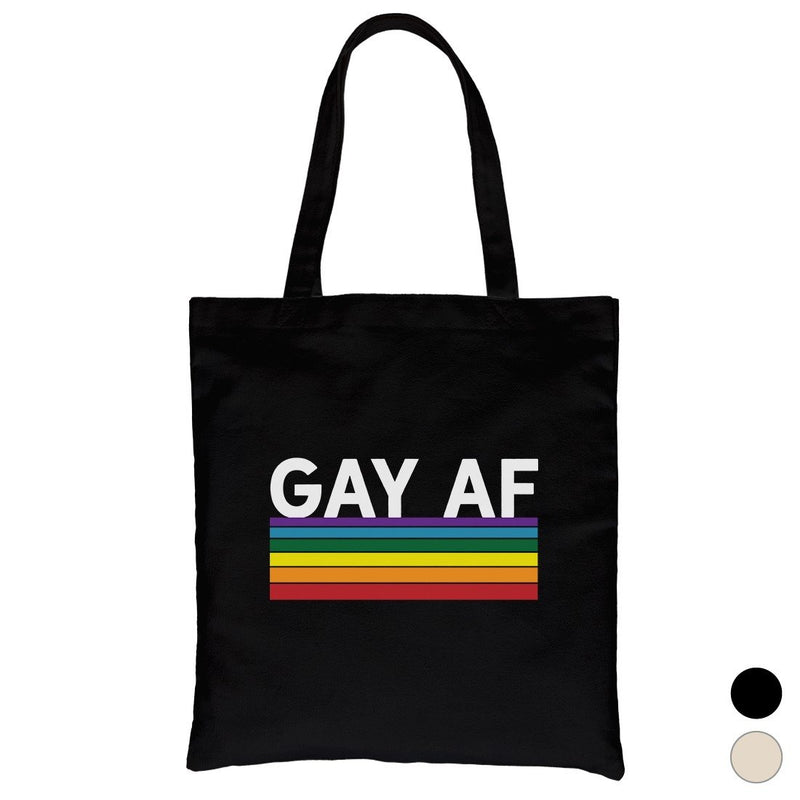 LGBT Gay AF Rainbow Stripes Canvas Bag