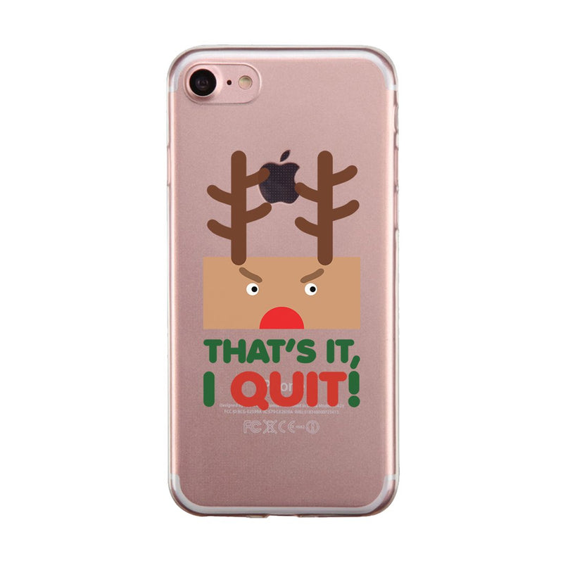 Rudolph Santa Quit Couple Matching Phone Cases Funny Christmas Gift