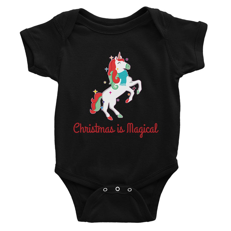 Christmas Magical Unicorn Baby Bodysuit