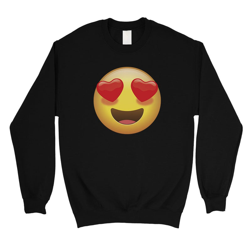 Emoji-Heart Eyes Unisex Crewneck Sweatshirt Perfect Modern Gag Gift