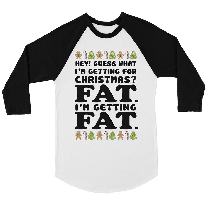 Getting Fat Christmas BKWT Mens Baseball Shirt